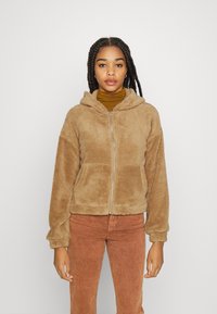 Pieces PCCARLI ZIP HOODIE - Casaco polar - tigers eye