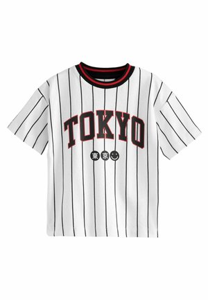 Next SHORT SLEEVE VARSITY  REGULAR FIT - Nyomott mintás póló - white