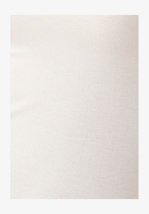 Beige, ribbelstof textuur met een gladde afwerking. Het materiaal lijkt rekbaar en duurzaam, met een solide, neutrale kleur.