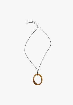 Massimo Dutti, LONG NECKLACE WITH INLAID PIECES 04602809 - Collana - dark brown