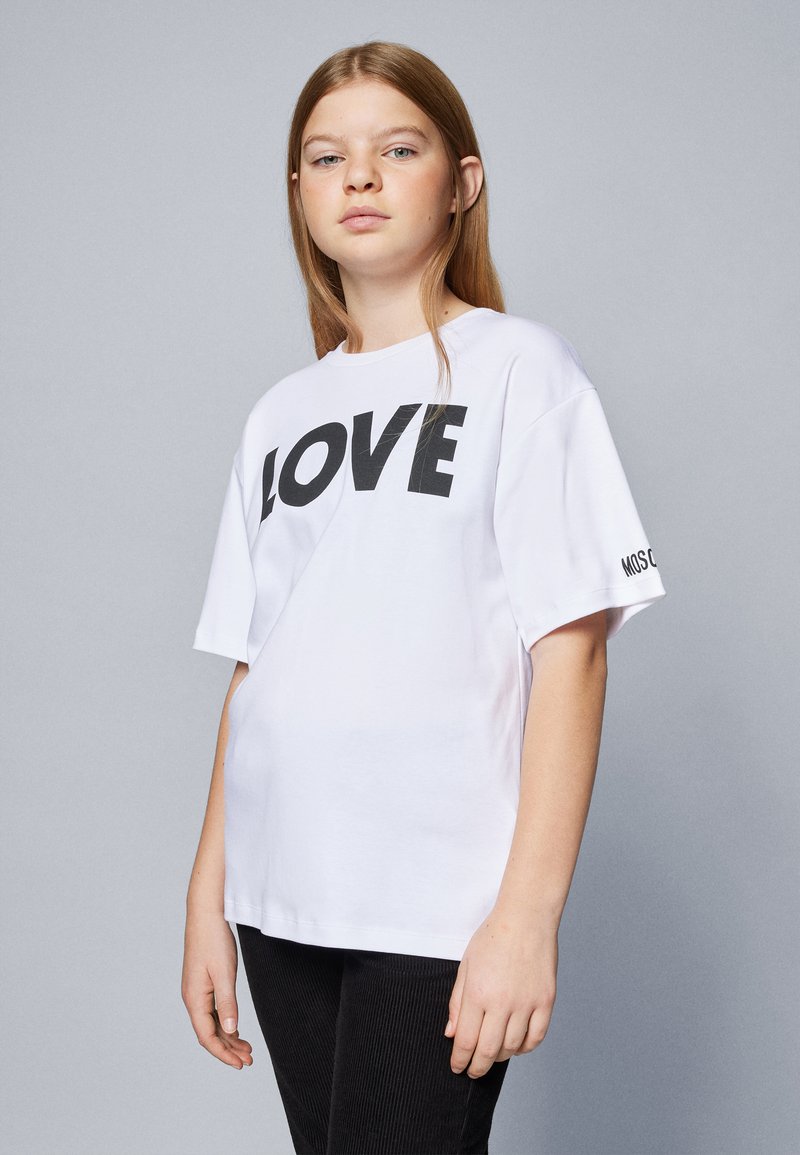 MOSCHINO MAXI  - Camiseta estampada - bianco ottico
