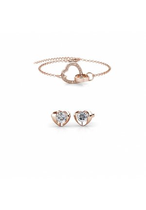 PARURE SIMPLY LOVE LOCKED HEART - Boucles d'oreilles - couleur or rose / cristal