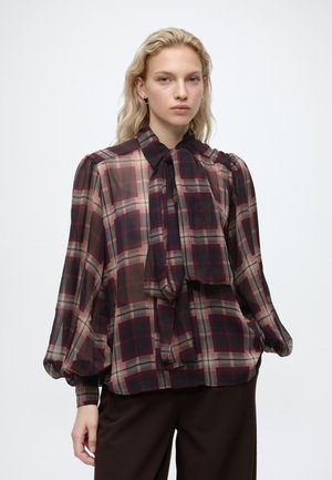 Bardot, CECILE NECK TIE SHIRT - Риза с копчета - burgundy