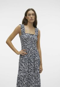Vero Moda VMMENNY SMOCK CALF  - Dnevna haljina - navy blazer