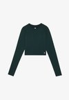 ESSENTIAL QUICK DRY CROPPED LONG SLEEVE TOP WITH THUMB HOLES - Μπλούζα με μακριά μανίκια - dark green