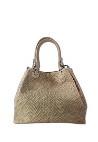 DrachenLeder GEPRÄGTES MUSTER - Sac à main - taupe beige braun