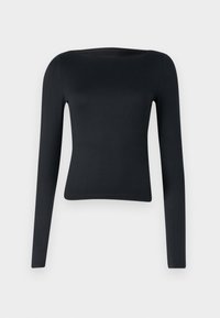Soft Stretch Seamless Fabric Open-Back Top - Maglietta a manica lunga - casual black