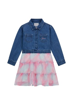 Denim dress - blue pink