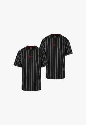 SMALL SIGNATURE ESSENTIAL 2-PACK STRIPE - Nyomott mintás póló - black