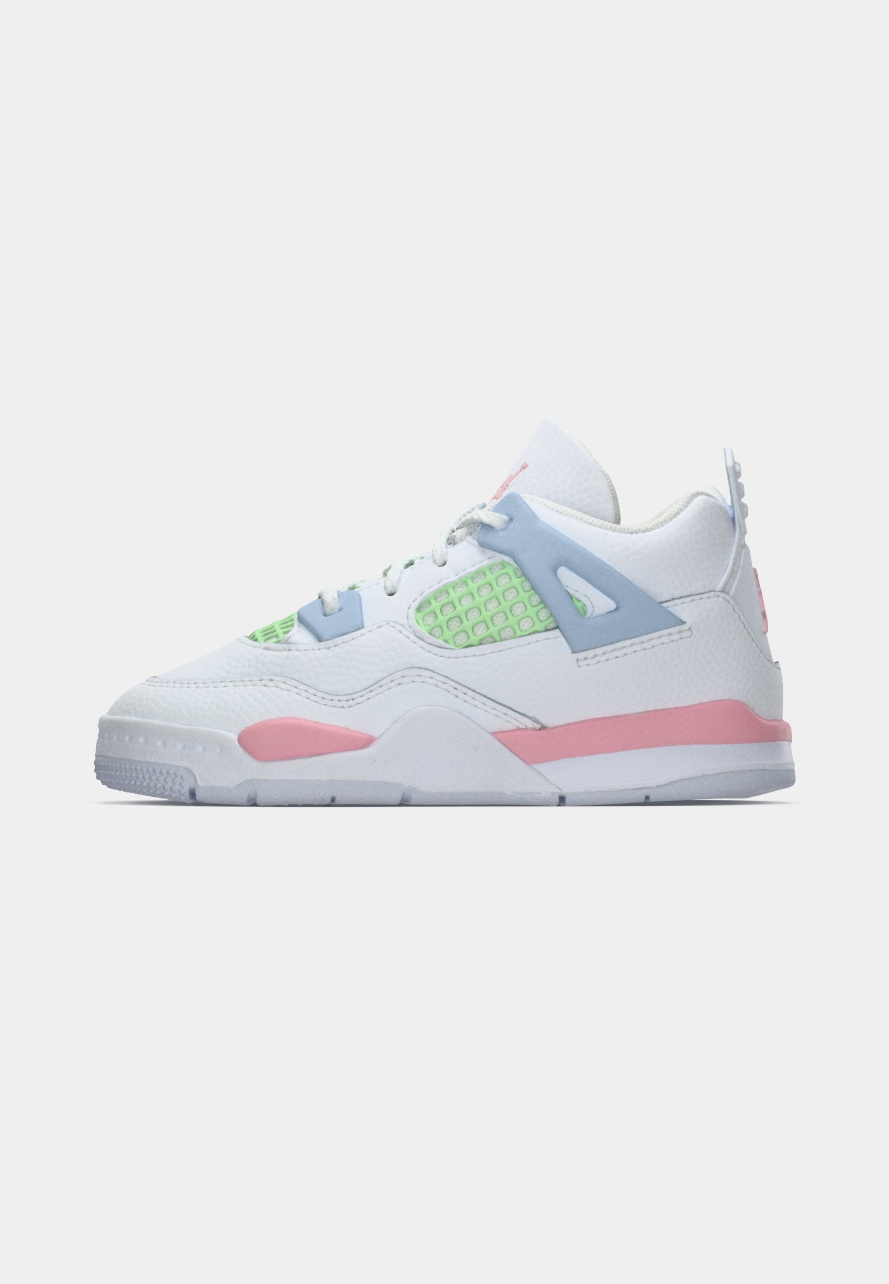 pink blue and black jordan 4s