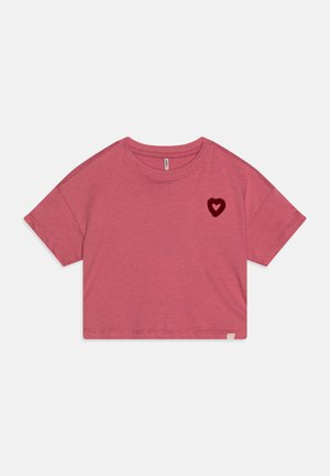 ONLY MINI KMGANNA LIFE HEART TEE - Marškinėliai su spaudiniu - heather rose/beaujolais