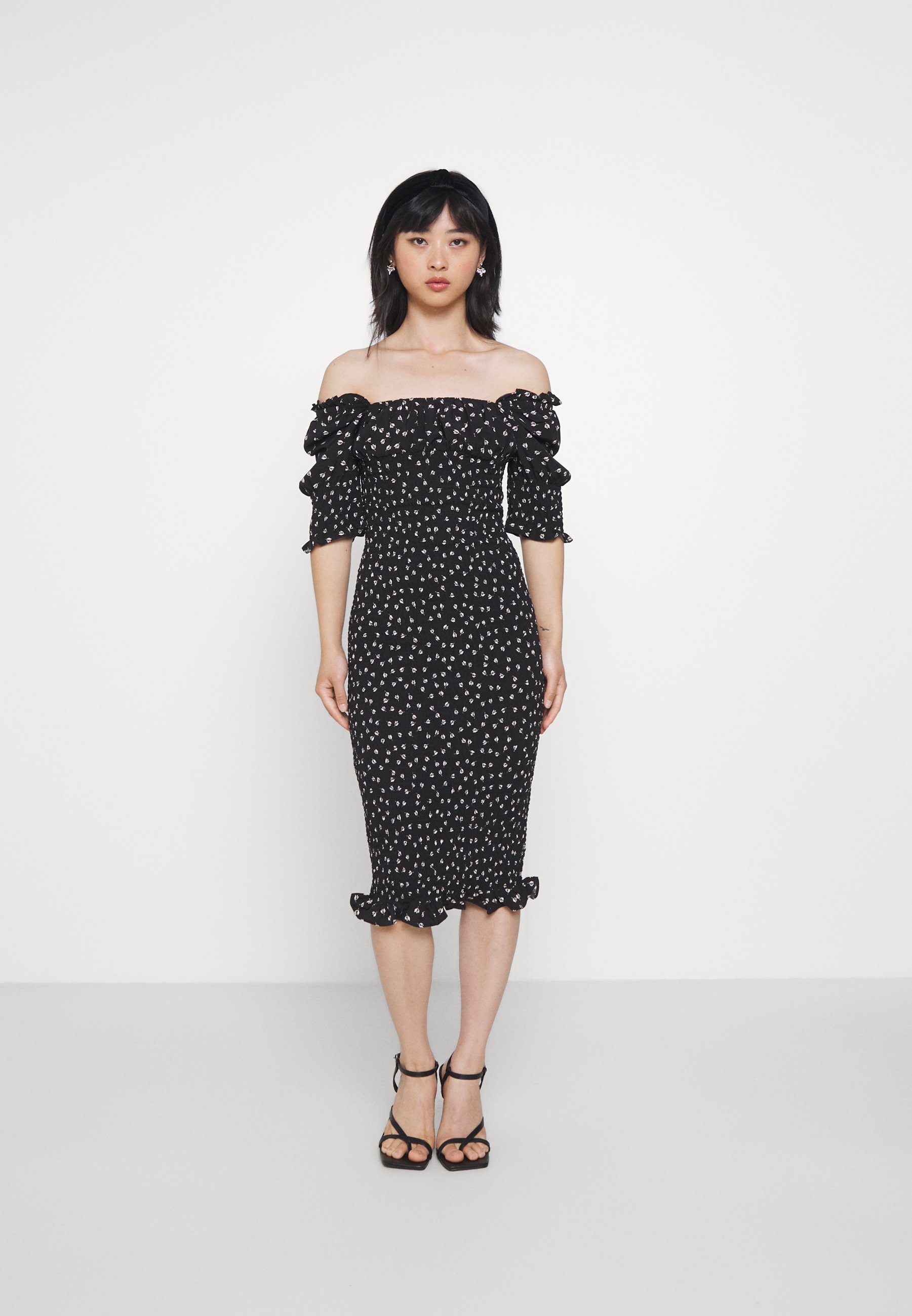 Glamorous Petite PUFF SLEEVE MIDI DRESS 