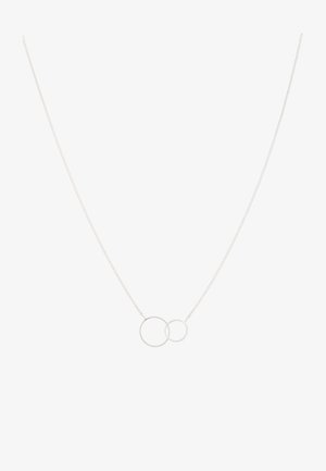 Hõbedane kaelakee, millel on kaks omavahel ühendatud ringi, delikaatse ketiga. Ringid on sileda pinnaga ja minimalistliku disainiga.