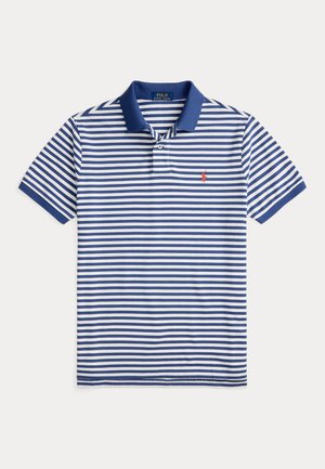 SHORT SLEEVE CUSTOM SLIM FIT STRIPED MESH
 - Polo shirt - old royal/white