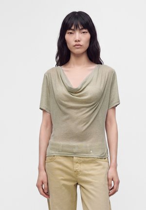 EB Denim, MADEO COWL NECK TEE - T-shirt imprimé - olive