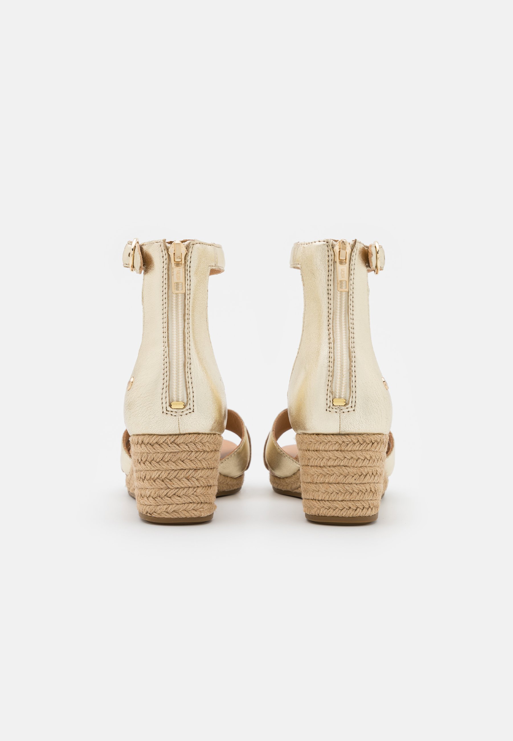 UGG EUGENIA - Sandalias de cuña - gold metallic/dorado - Zalando.es
