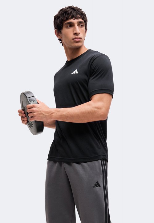 adidas ESSENTIALS 3 STRIPES TAPERED CUFFED PANTS - Tracksuit bottoms - grey five/black — foto 4