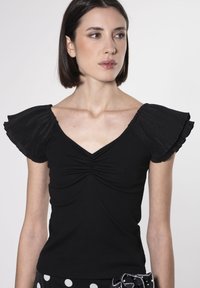 INFLUENCER PLEATED SLEEVES - T-shirt con stampa - black