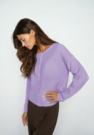 Mos Mosh, MMALMINE KNIT CARDIGAN - Жилетка - violet tulip