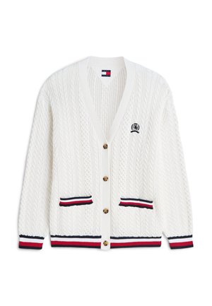 Tommy Jeans, TIPPING CARDIGAN - Chaqueta de punto - ancient white