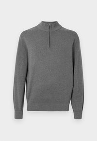 ZIP MOCK - Neule - charcoal heather