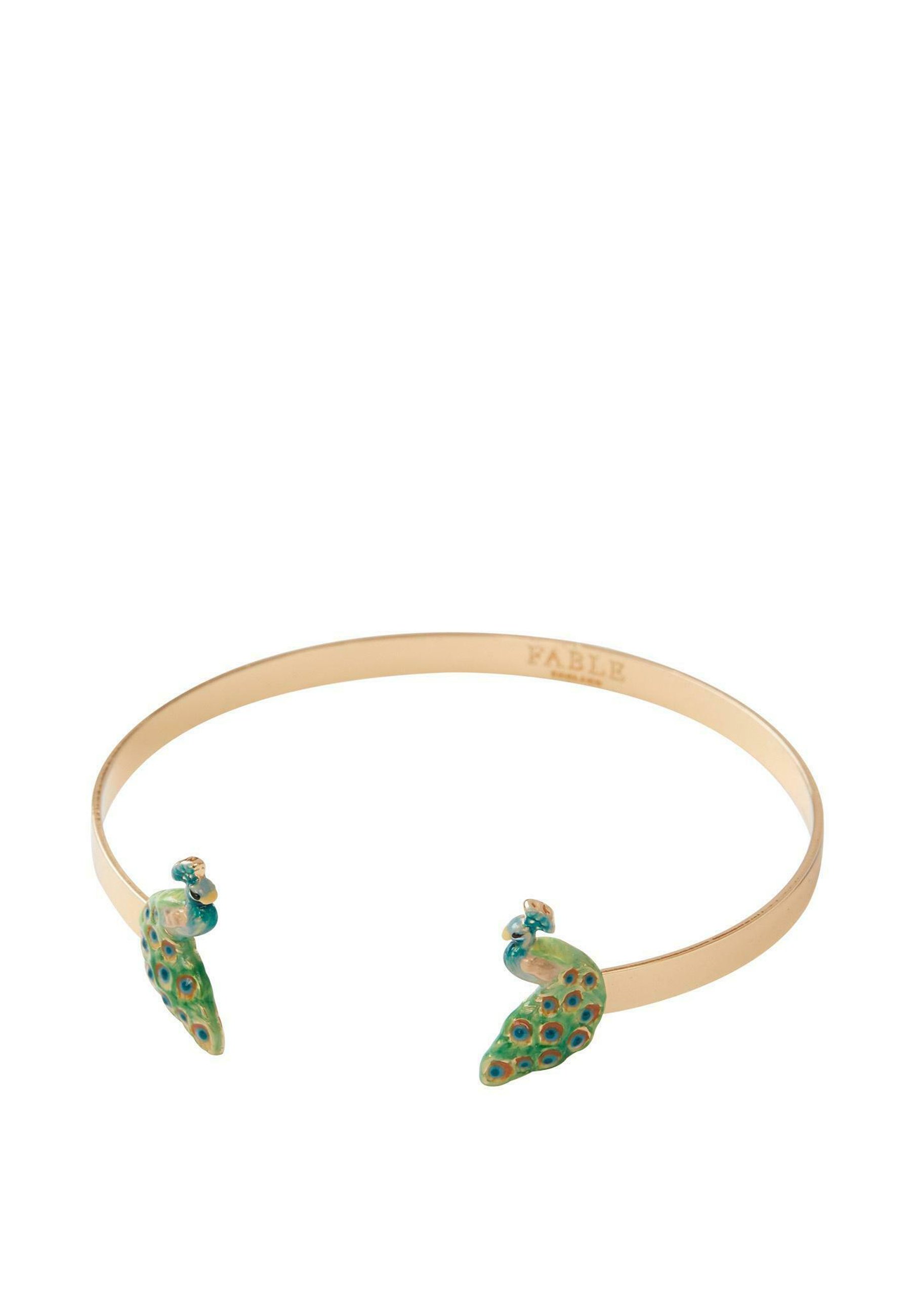 FABLE ENGLAND ENAMEL PEACOCK Bracelet green blue gold-coloured