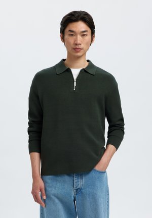 Selected, Half Zip - Strickpullover - deep forest