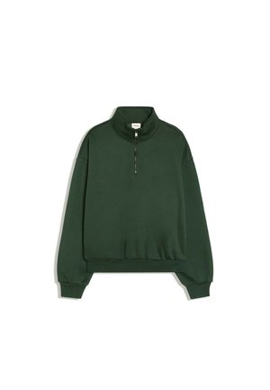 Bershka, HALF ZIP - JERSEY - Sweatshirt - dark green