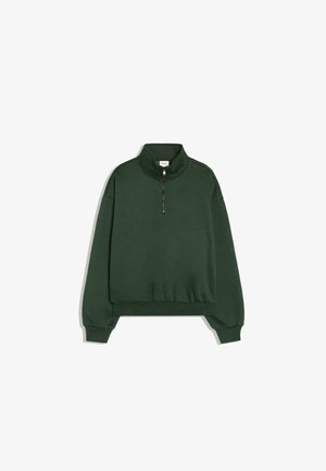 Bershka, HALF ZIP - JERSEY - Sweatshirt - dark green