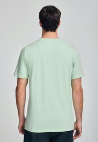 Kortärmad t-shirt i ljusgrön bomull, med rund halsringning och en avslappnad passform med en slät, enfärgad yta.