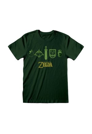 NINTENDO LEGEND OF ZELDA ICONS - T-Shirt print - bottle green