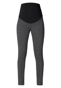 Höga leggings i grått hundtandsmönster med en slät svart midjeband. Stretchigt material, åtsittande design med hel långa ben.