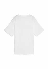 Hvid bomulds t-shirt, kortærmet, rund hals, ensfarvet design med en glat tekstur, lige snit, ingen synlige logoer eller mønstre.