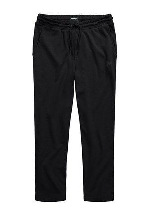 Schwarze Jogginghose aus weichem Stoff, mit einem elastischen Bund, Kordelzug und zwei seitlichen Taschen mit einem dezenten Logodetail.