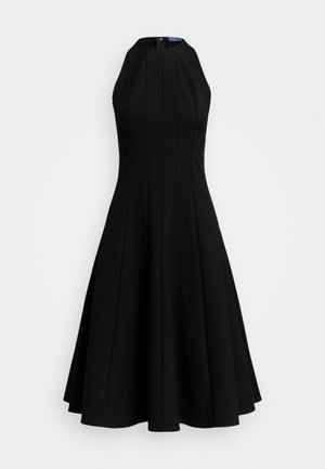 SLEEVELESS GABARDINE DRESS - Maxi šaty - polo black