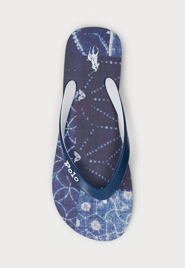 BOLT PRINT UNISEX - Pool slides - indigo shibori patchwork4