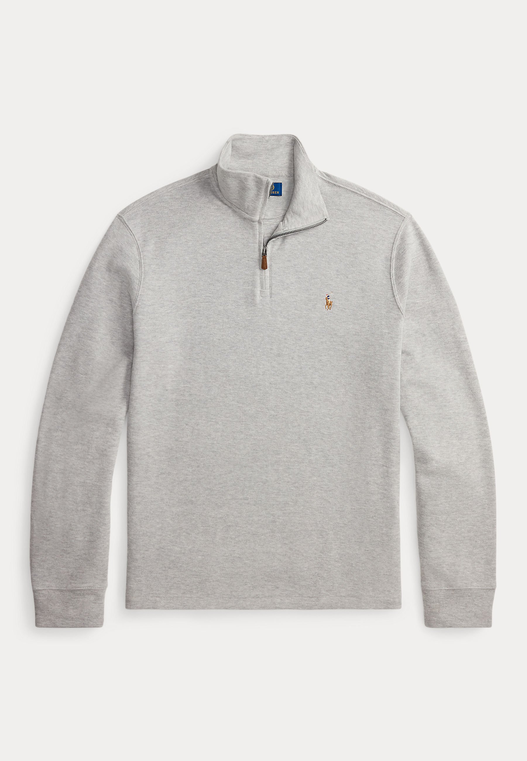 Polo Ralph Lauren WOOL QUARTER-ZIP JUMPER - Pulover - fawn grey