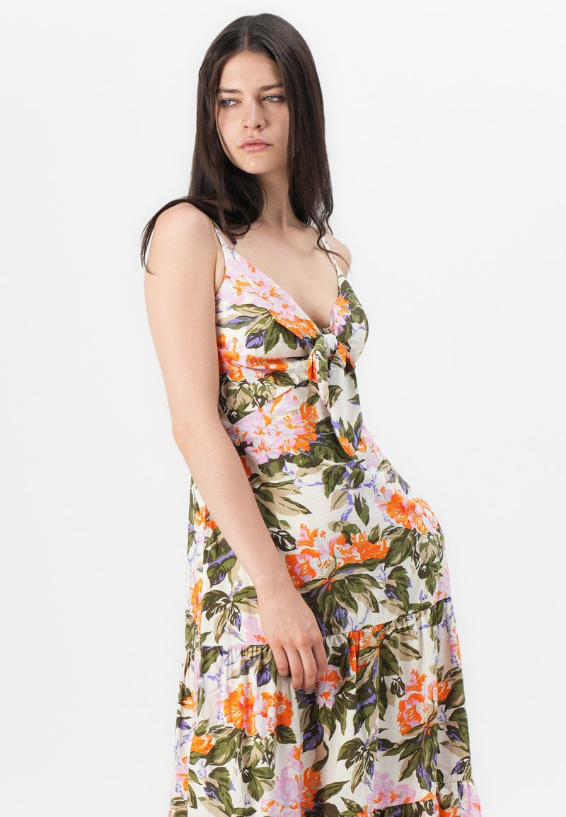gap pink and orange dress GAP Pink and Orange Midi Dress