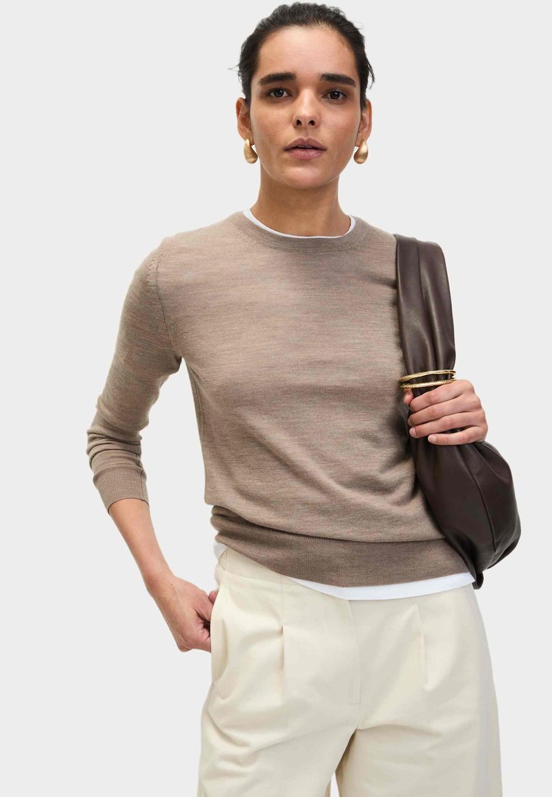 Marks & Spencer PURE CREW NECK - Svetr - cappuccino