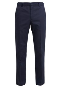 Námořnické kalhoty vyrobené z látky s hladkou texturou. Mají rovný střih a přední sklady pro elegantní vzhled.
