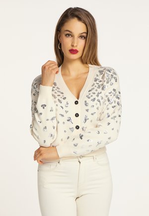FAINA NASCITA - Cardigan - wollweiss silber