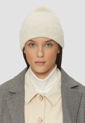 MIT SCHMUCKPERLEN - Beanie - beige