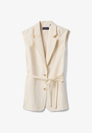 PIOMBO, WAISTCOAT WITH BELT - Chaleco - white