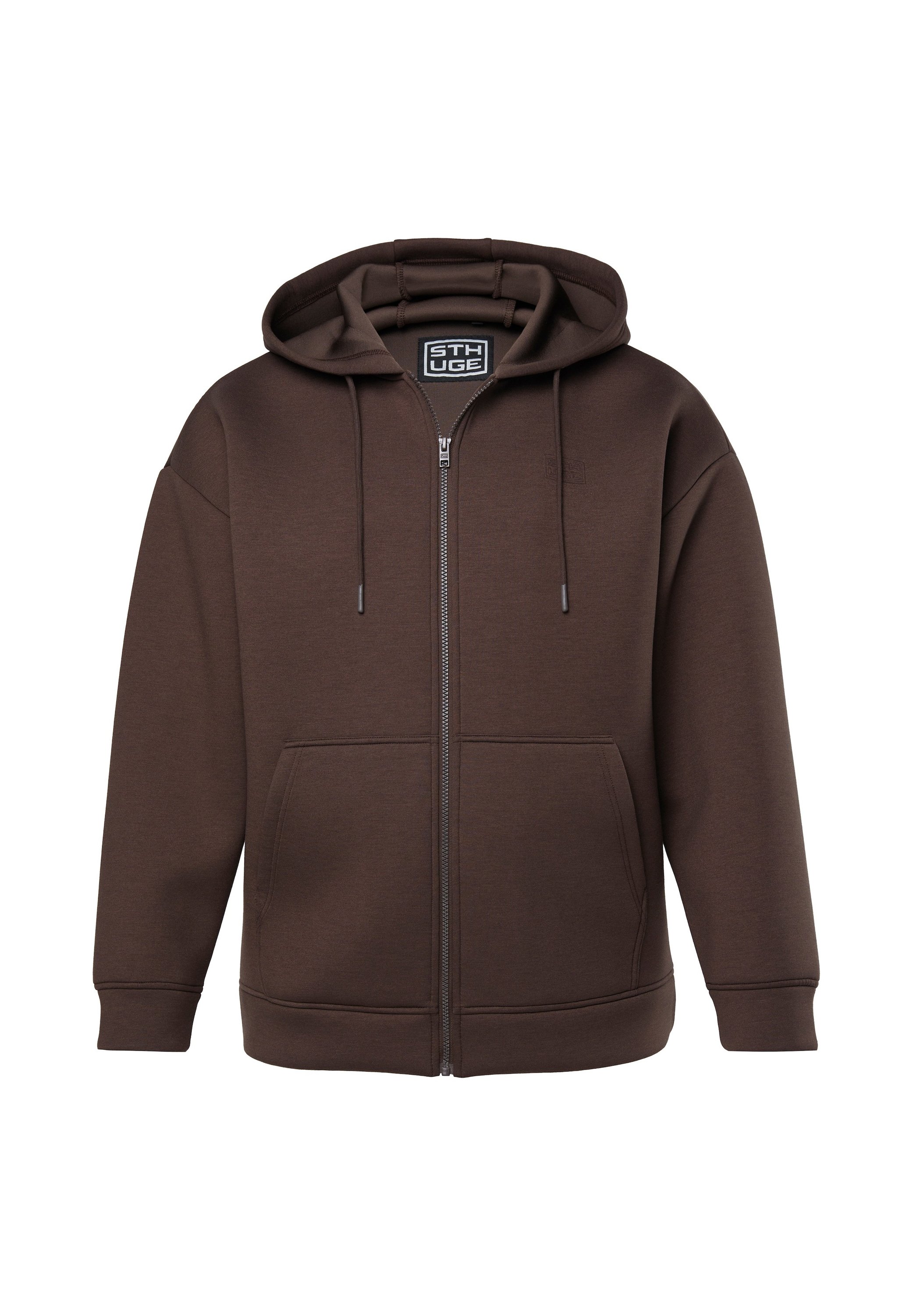 STHUGE Zip-up sweatshirt - dark brown/mottled dark brown - Zalando