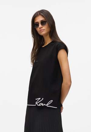 SIGNATURE HEM - Tričko s potlačou - black