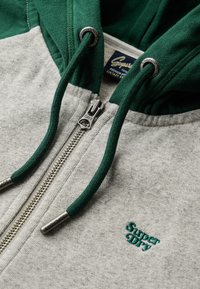 Superdry & Co ESSENTIAL BASEBALL  - Sudadera con cremallera - enamel green athletic grey mrl