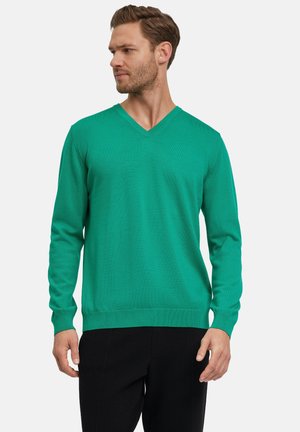 FALKE BASIC NEW MERINO V-NECK - Maglione - pepper green