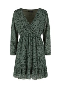 Cloud 5ive WICKELOPTIK MIT LEO PRINT - Denné šaty - dark green