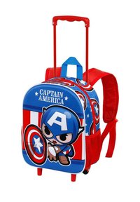 Karactermania CAPTAIN AMERICA FIRST SMALL 3D RUCKSACK WITH WHEELS - Trolley - Captain America blue-red