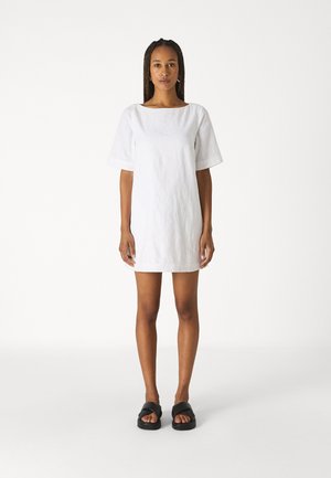 Abercrombie & Fitch T-SHIFT LINEN MINI  - Freizeitkleid - brilliant white